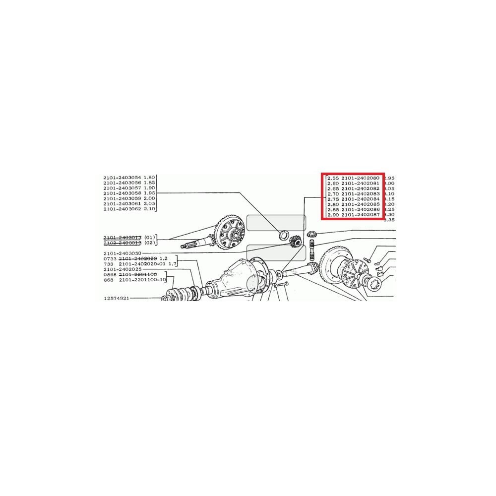 Hinterer Differentialsicherungsring 2,90mm 2101-2402087