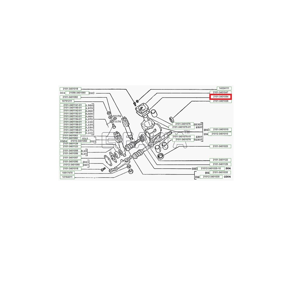 Dichtung der oberen Abdeckung des Lenkmechanismus 2101-3401054